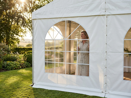 PVC sidewall with window for marquee in white - product detail