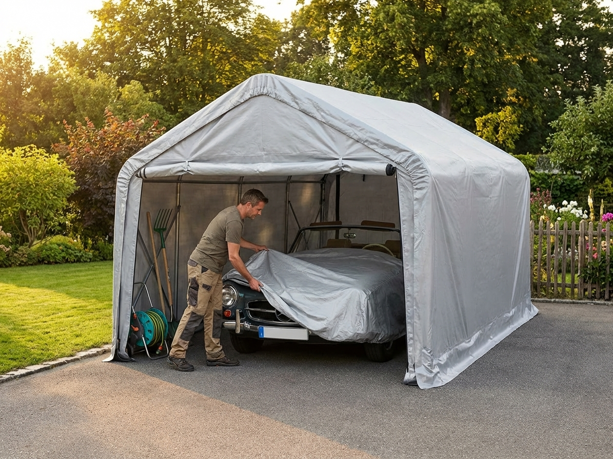 Folding Garage Grey Outdoor Storage