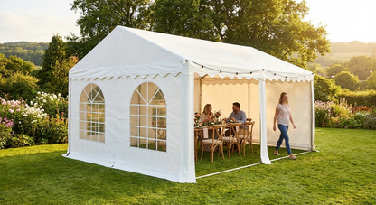 4m White CombiTent Extension with PVC and Steel Frame