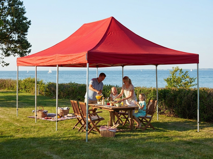 Red pop up gazebo 4x6 m with aluminium frame - product detail