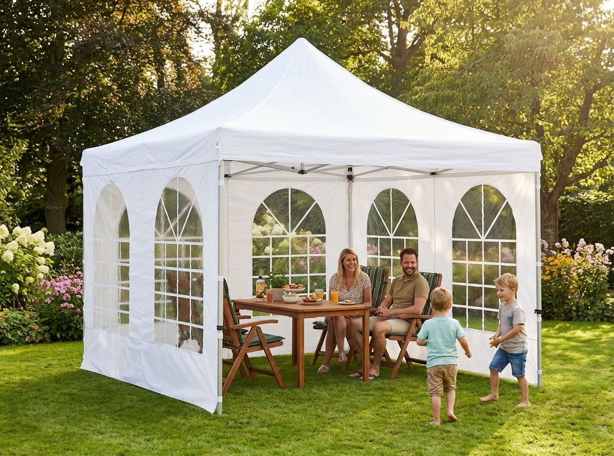 Pop up gazebo 4x4 m white with aluminium frame - view 3
