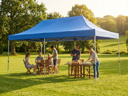 Blue pop up gazebo with aluminium frame for outdoor events - view 3