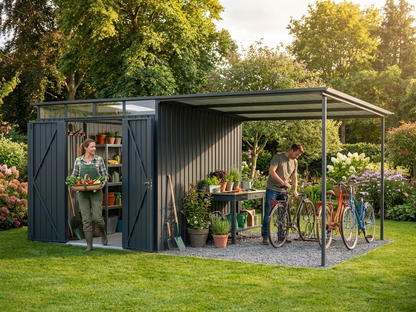 Anthracite garden shed 4.74x2.79x2.02 m galvanised steel - view 3