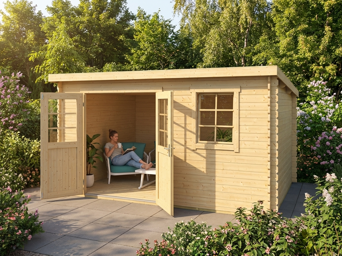 Natural wooden shed made from Nordic Spruce - product detail