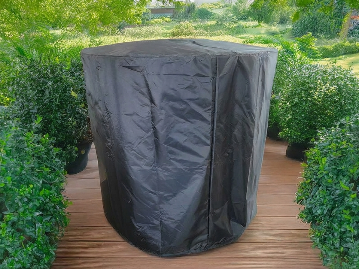 Black Fire Bowl Cover in 420D Oxford Fabric for Outdoor Use