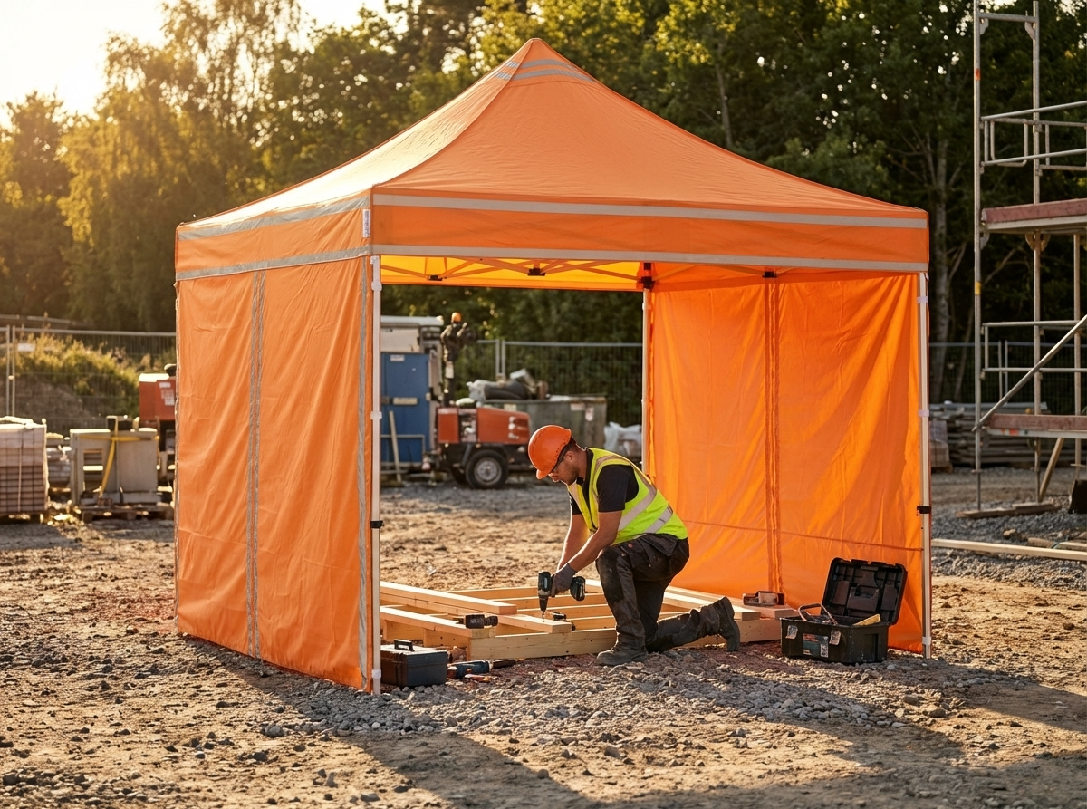 Orange pop-up gazebo 3x3 m with aluminium frame for outdoor use - view 3