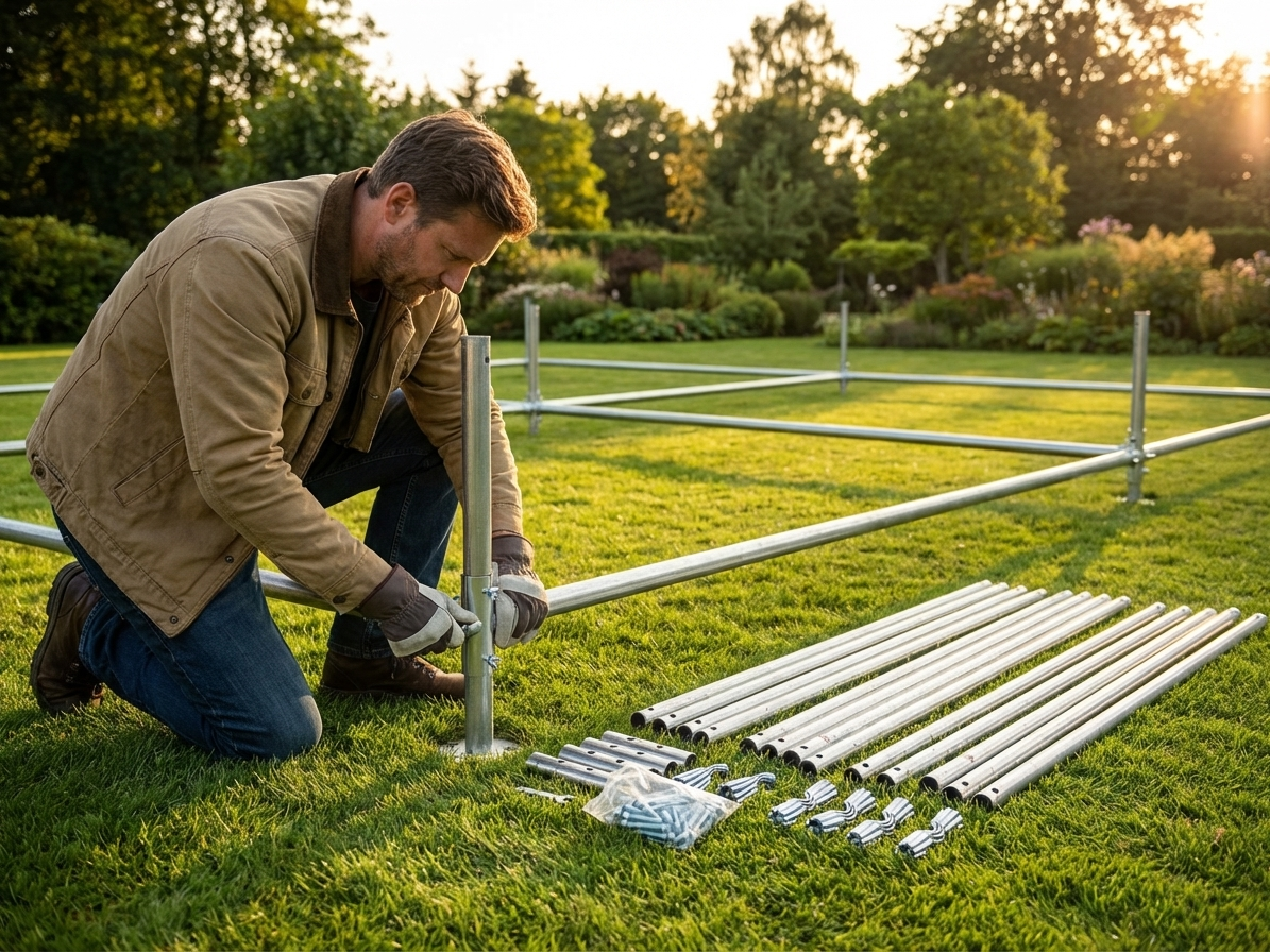 Ground bar frame for 6x6m marquee in galvanised steel - product detail