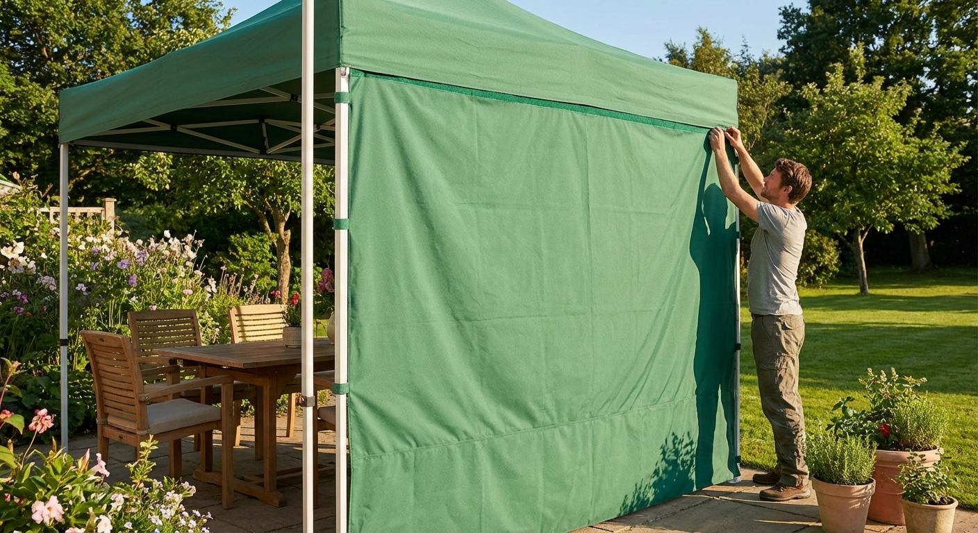 Green sidewall for FleXtents, 3m width, polyester with PVC backing