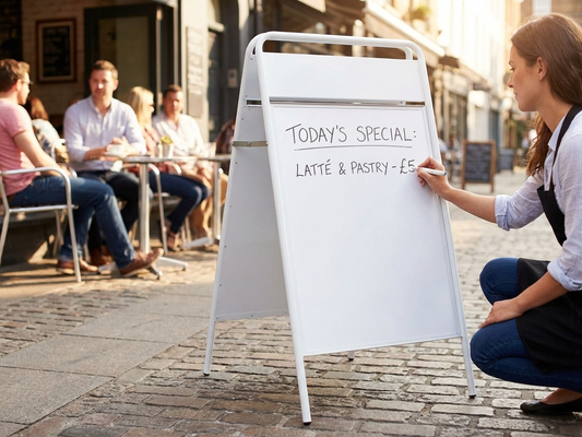White A-board 58x111 cm for indoor and outdoor use