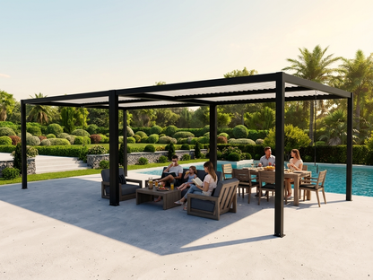 Bioclimatic Pergola Gazebo in Black/White for garden and patio - view 3