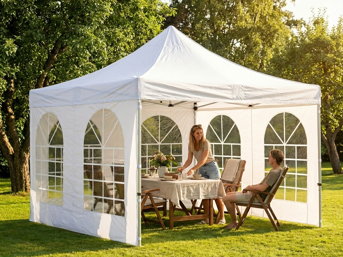 White Pop Up Gazebo 4x4m with Aluminium Frame for Outdoor Events
