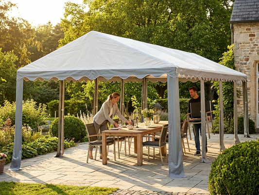 PVC roof cover for 6x12 m marquee in white and grey