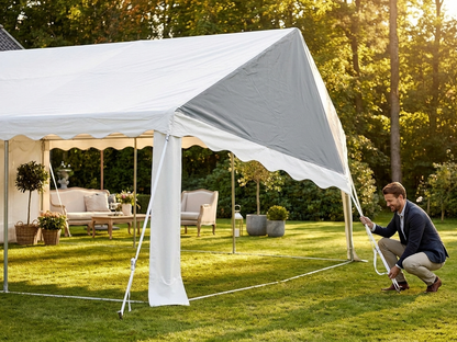 PVC roof end section 6x2m in white and grey, outdoor use - view 3