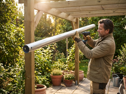 Galvanised steel tube for roofing support in silver - product detail