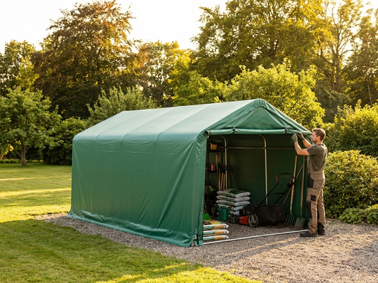 PVC Roof Cover for Storage Shelter in Green