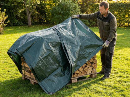 Dark green tarpaulin 6x10 m for outdoor use