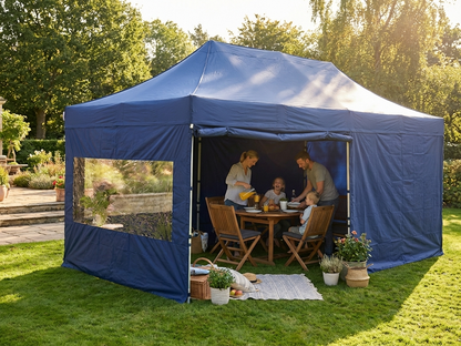 Dark blue pop-up gazebo with steel frame for outdoor events - product detail