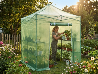 Greenhouse Cover 2x2 m Polyethylene Green/Transparent