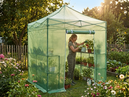 Greenhouse Cover 2x2 m Polyethylene Green/Transparent