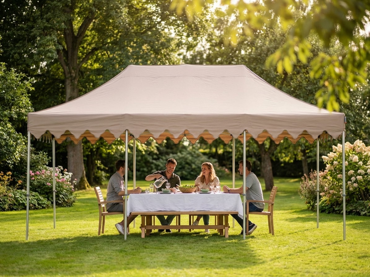 Pop Up Gazebo 4x6m Latte Steel Frame for Outdoor Events - view 3