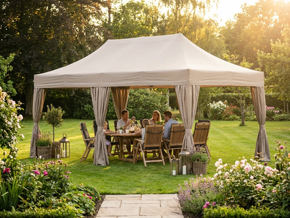 Pop up gazebo in latte colour with aluminium frame for outdoor events - view 3
