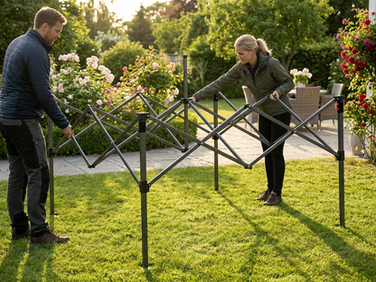 Steel Gazebo Frame in Anthracite for 4x4 m setup - product detail