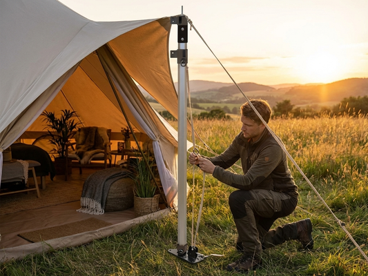 Adjustable aluminium corner leg in silver for indoor and outdoor use