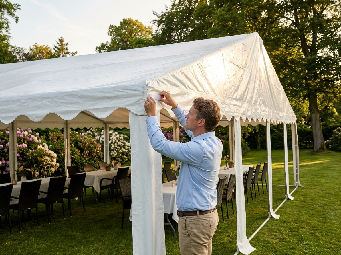 White PVC marquee roof cover 6x10 m - product detail