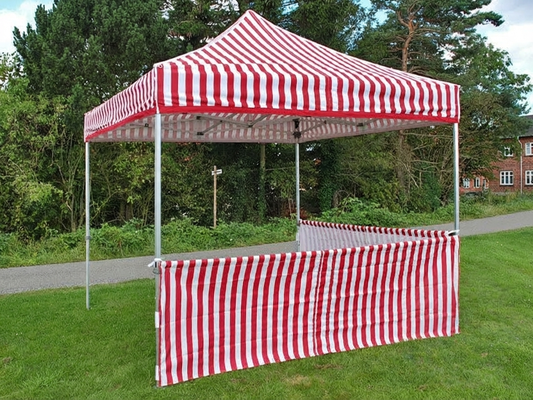 Striped half sidewall for FleXtents PRO, 6m, white/red design - product detail