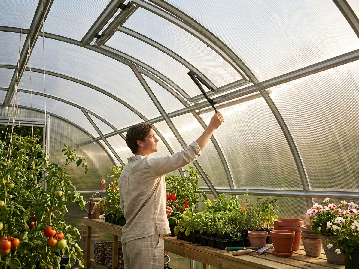 Greenhouse ventilation window 100x60cm silver - view 3