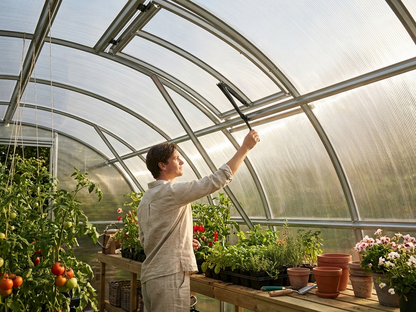 Greenhouse ventilation window 100x60cm silver - view 3