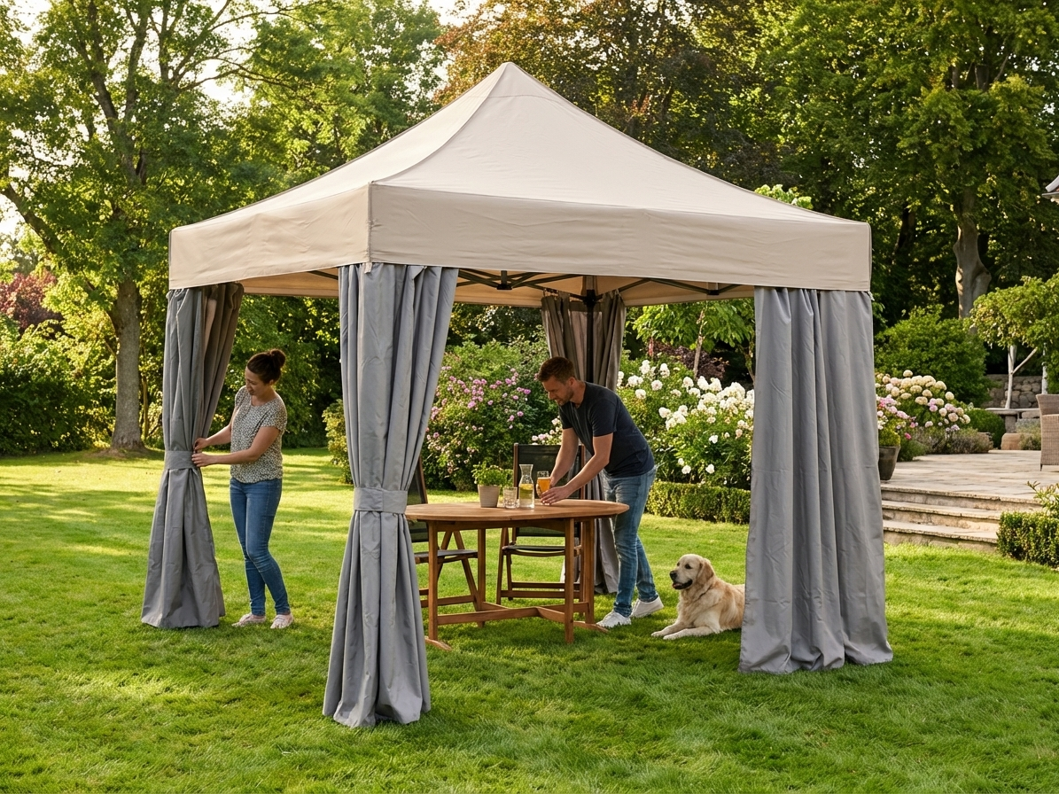 Pop Up Gazebo 3x3m Latte with Steel Frame for Outdoor Events