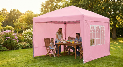 Pink pop up gazebo 3x3 m with steel frame for outdoor use - view 3