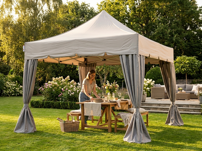 Pop up gazebo 4x4m Latte with steel frame for outdoor events