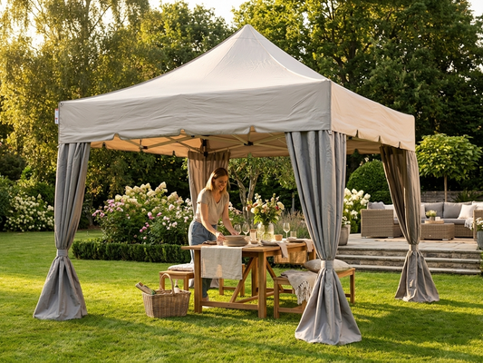 Pop up gazebo 4x4m Latte with steel frame for outdoor events