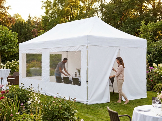 Heavy Duty PVC Sidewall Kit 3x6m White for Gazebos
