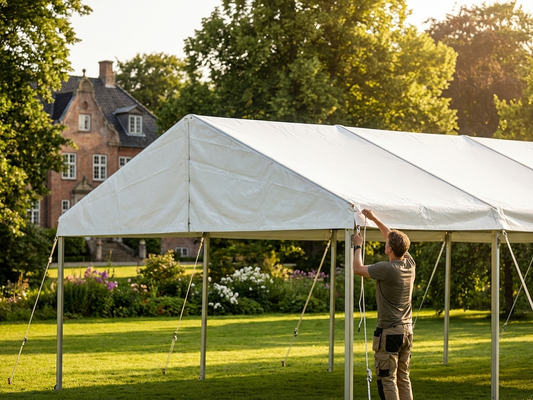 PVC Roof Cover End Section for Semi-Pro CombiTents 6x4m White
