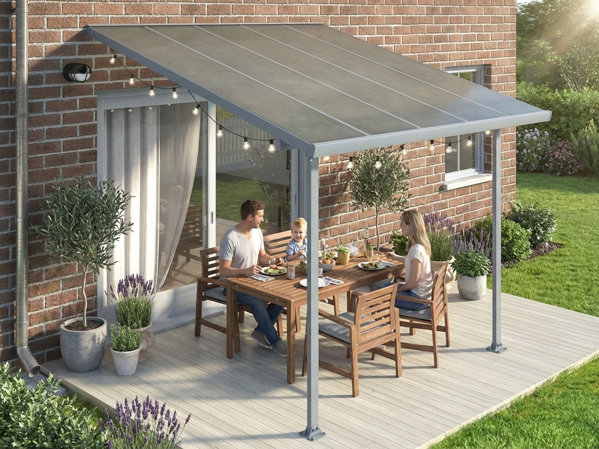 Grey Patio Cover with Aluminium Frame for Outdoor Use - product detail