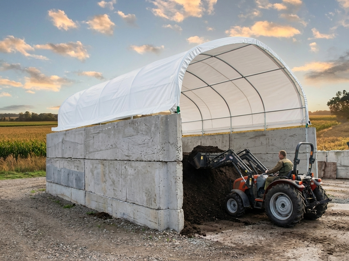White PVC container shelter 6x6.05x1.8 m for industrial use - view 3