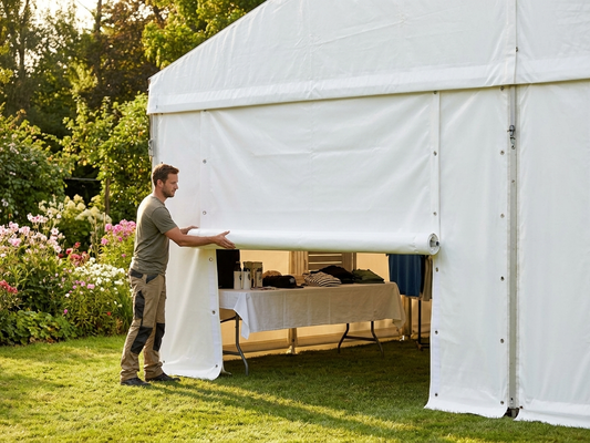 Endwall Semi Pro 4 m White with Wide Door for Industrial Use
