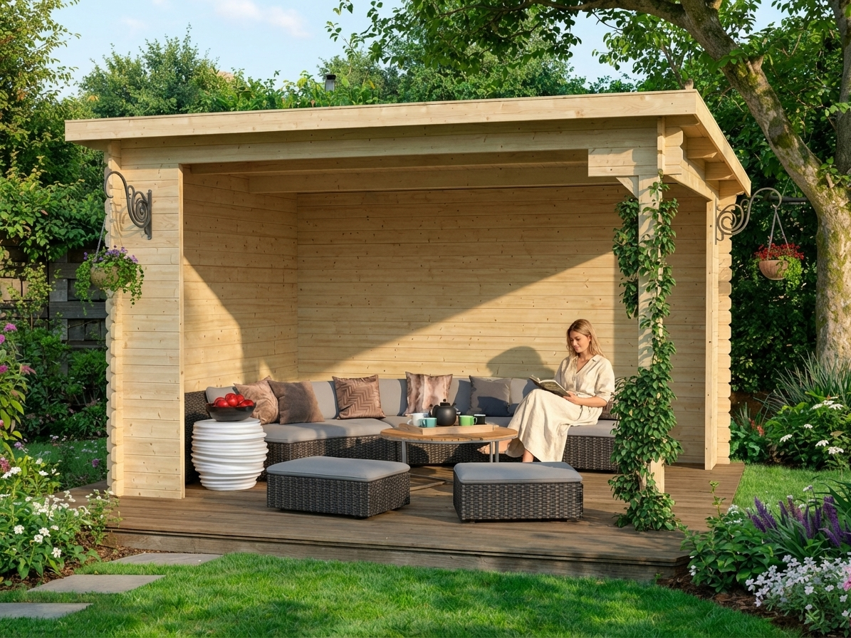Wooden Gazebo made from Nordic Spruce for garden use