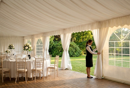 White marquee lining and leg curtain pack for 6x8m marquees