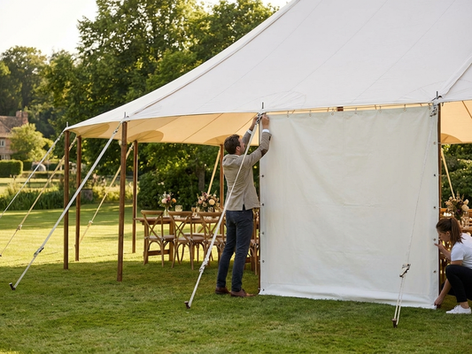 White marquee sidewalls 12m for event use
