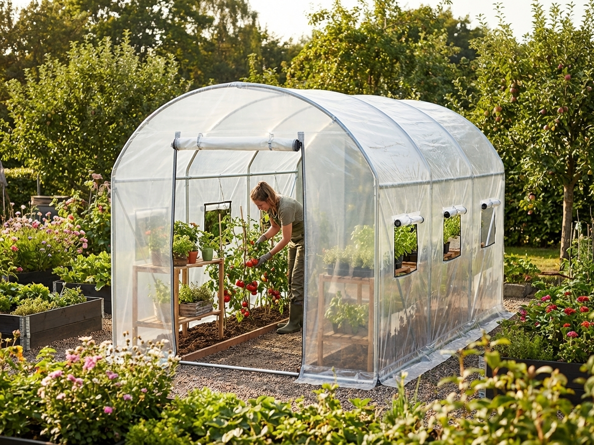 Transparent polytunnel greenhouse cover 2x4.5x2m - view 3