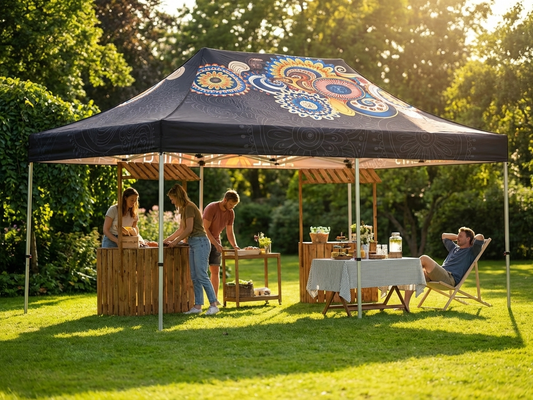 Printed roof cover for 3x6m gazebo, white Supertex polyester