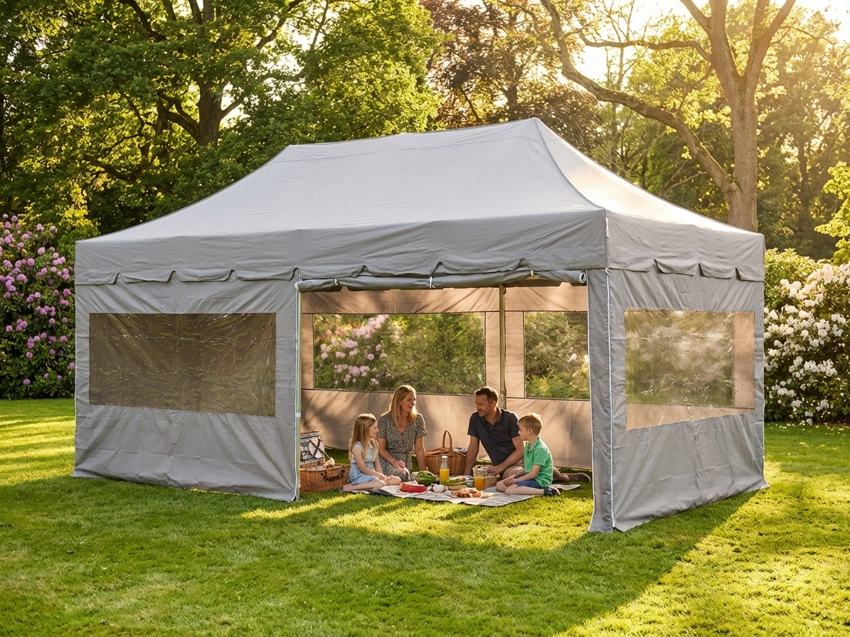 Pop up gazebo 3x6m Latte with steel frame for outdoor events