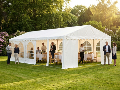 White 5x10 m marquee tent with steel frame for outdoor use - view 3