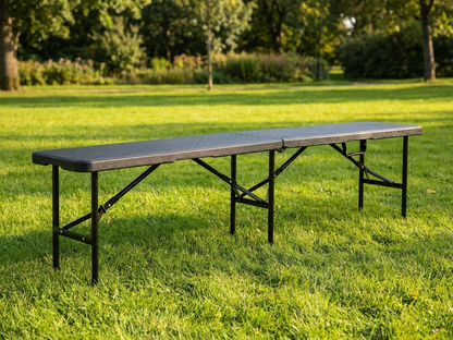 Folding bench in black HDPE and steel for versatile use - product detail