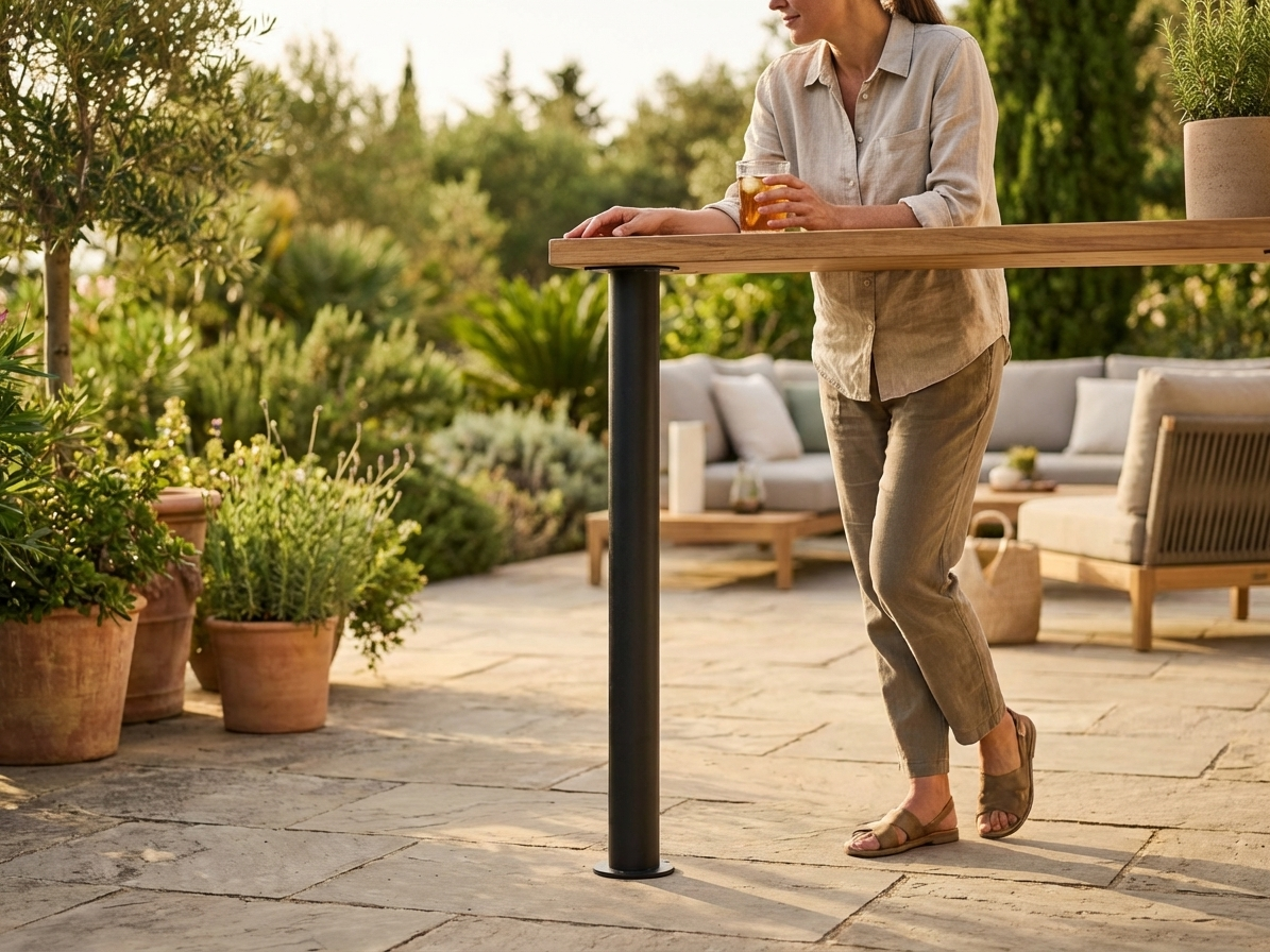Standing leg in galvanised steel for industrial use, silver finish - view 3