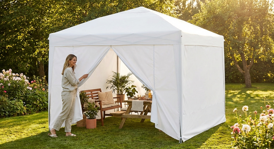 White pop-up gazebo sidewall kit for outdoor events